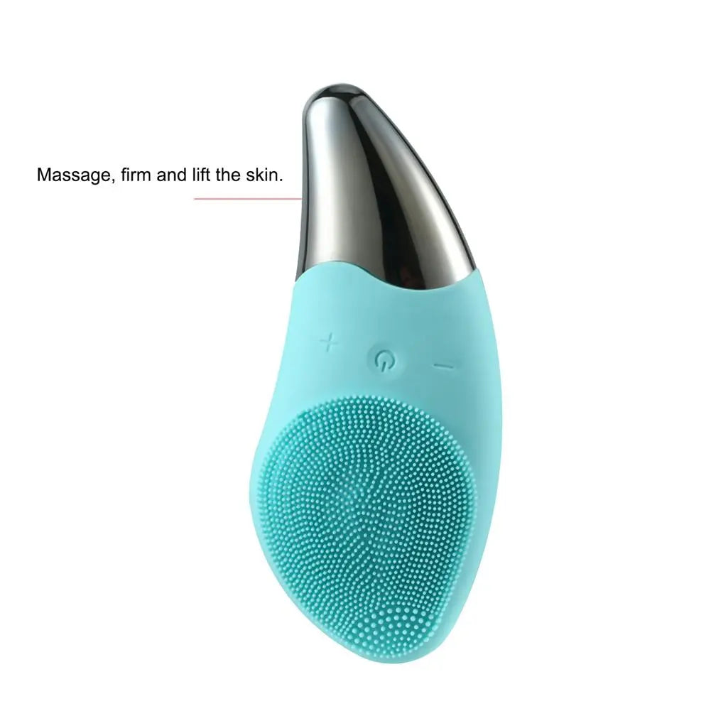 Rechargeable Silicone Skincare Facial Cleansing Brush, Smart Facial Cleaner Brush, Portable Electric Facial Scrubber, Facial Skin Care Tool for Women & Men, Comfort Facial Beauty Tool