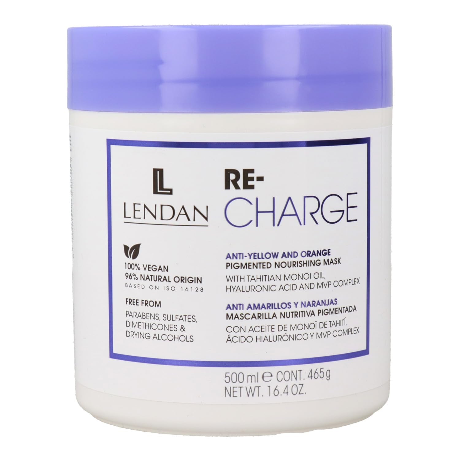 Vegan Recharge Mask – Intensive Nutrition and Color Neutralization, 16.4 Ounce