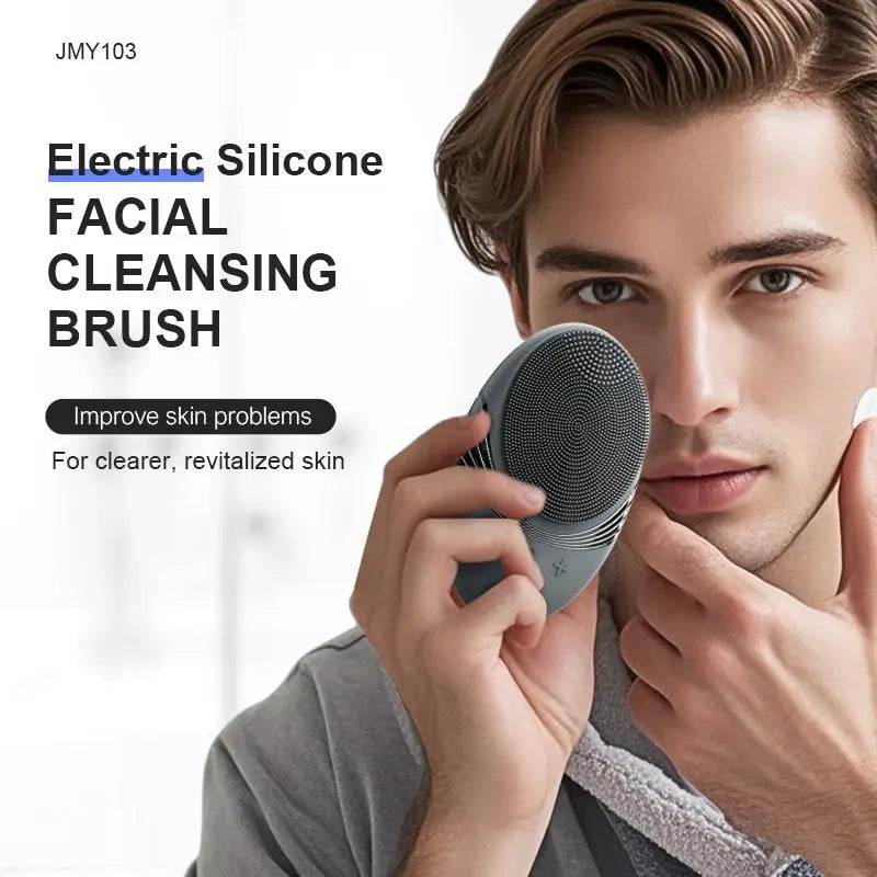 Electric Silicone Facial Cleansing Brush, USB Rechargeable Facial Massager, Facial Skin Care Tool for Men, Facial Cleansing Tools, Facial Cleaning Tool, Personal Care Appliances