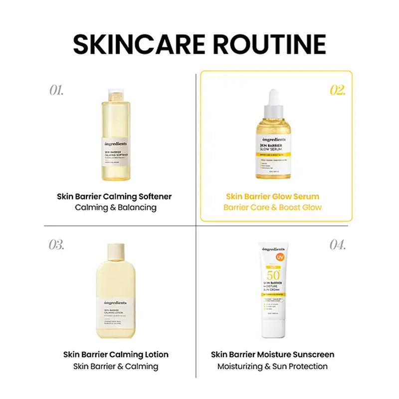 [Ongredients Official Shop] Skin Barrier Glow Serum - Gluta-Capsules Serum with Panthenol for Glassskin Care & Boost Glow 1.69 Fl. Oz. / 50Ml