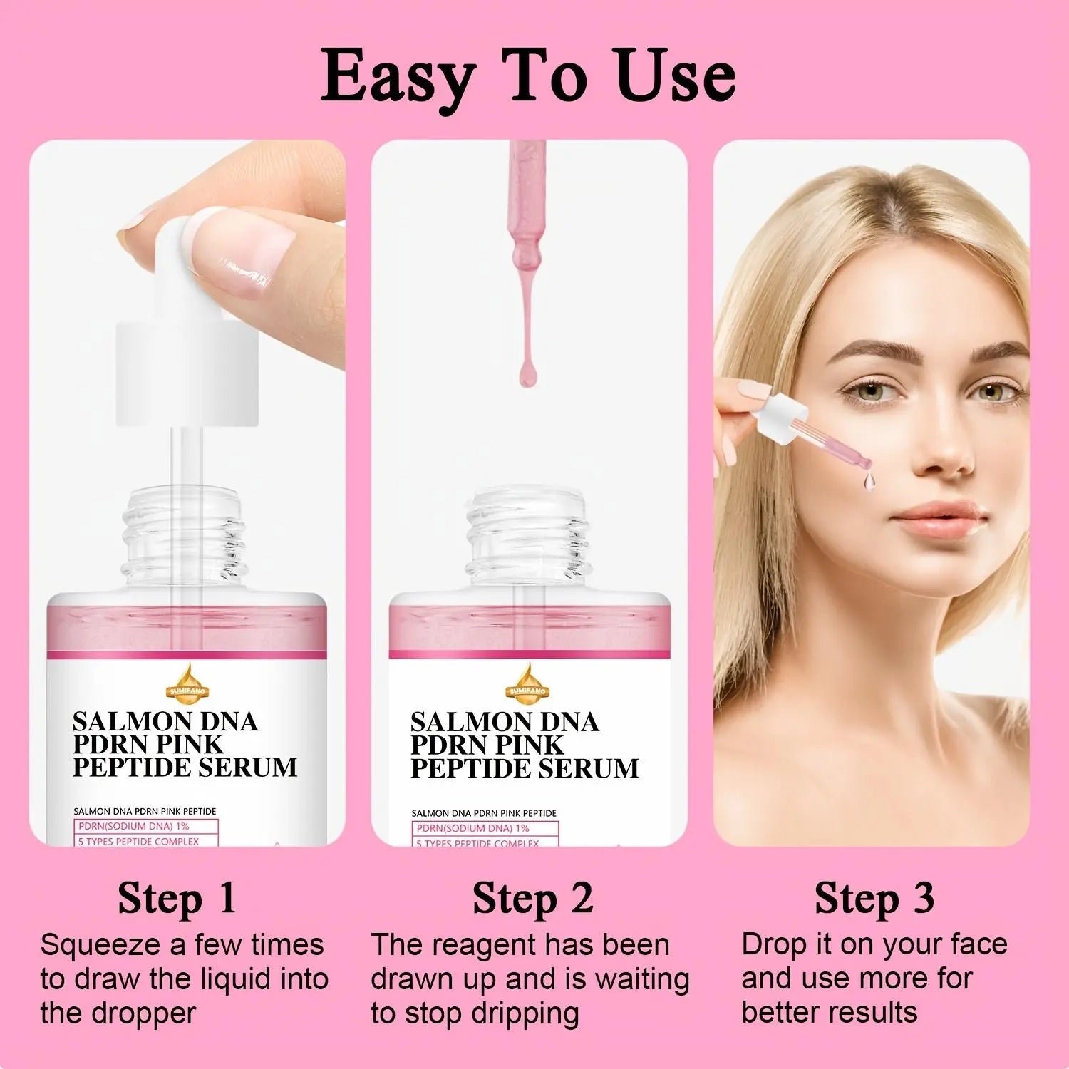 Salmon DNA Peptide Serum, Collagen Peptide Serum, Peptide Powerhouse Serum, Enhancing Serum, Booster Serum, Hydration Serum, Moisturizing Facial Serum, Hydrating Facial Essence, Face Lotion for Women & Men, Skin Care Product for Daily Use