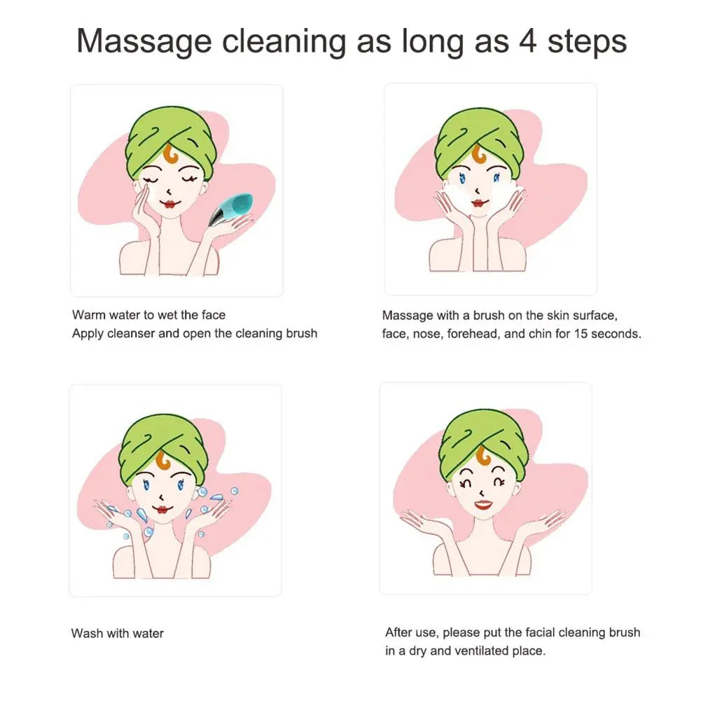 Rechargeable Silicone Skincare Facial Cleansing Brush, Smart Facial Cleaner Brush, Portable Electric Facial Scrubber, Facial Skin Care Tool for Women & Men, Comfort Facial Beauty Tool