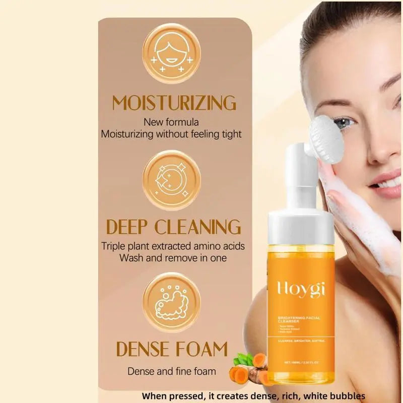 Turmeric Facial Cleanser, Gentle Exfoliating Facial Cleanser, Oil Control Facial Cleanser, Facial Skin Care Product for Women & Men, Cleansing, Facial Wash