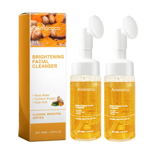 2Pcs Turmeric Brightening Facial Skincarecleanser, Comfort Deep Cleansinghydrating Facial Cleanser, Oily Skin,Gir Shower Products Facial Cleansersfacial Cleansing Facial Wash