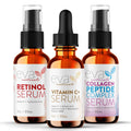 Trifecta Best Seller Bundle - Vitamin C+ Serum, Peptide Serum, and Retinol Serum