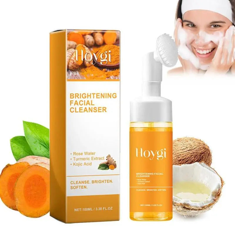 Turmeric Facial Cleanser, Gentle Exfoliating Facial Cleanser, Oil Control Facial Cleanser, Facial Skin Care Product for Women & Men, Cleansing, Facial Wash