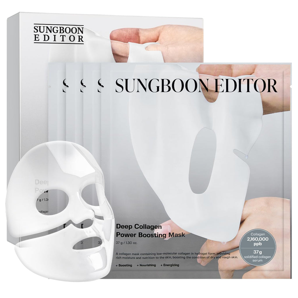 Deep Collagen Overnight Mask Hydrating Mask for Glass Skin, Wrinkle Care, Firming & Pore Refining 2,160,000PPB Collagen + 9 Peptides Korean Skincare, 4Ea, Gifts for Women