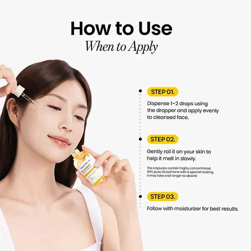[Ongredients Official Shop] Skin Barrier Glow Serum - Gluta-Capsules Serum with Panthenol for Glassskin Care & Boost Glow 1.69 Fl. Oz. / 50Ml