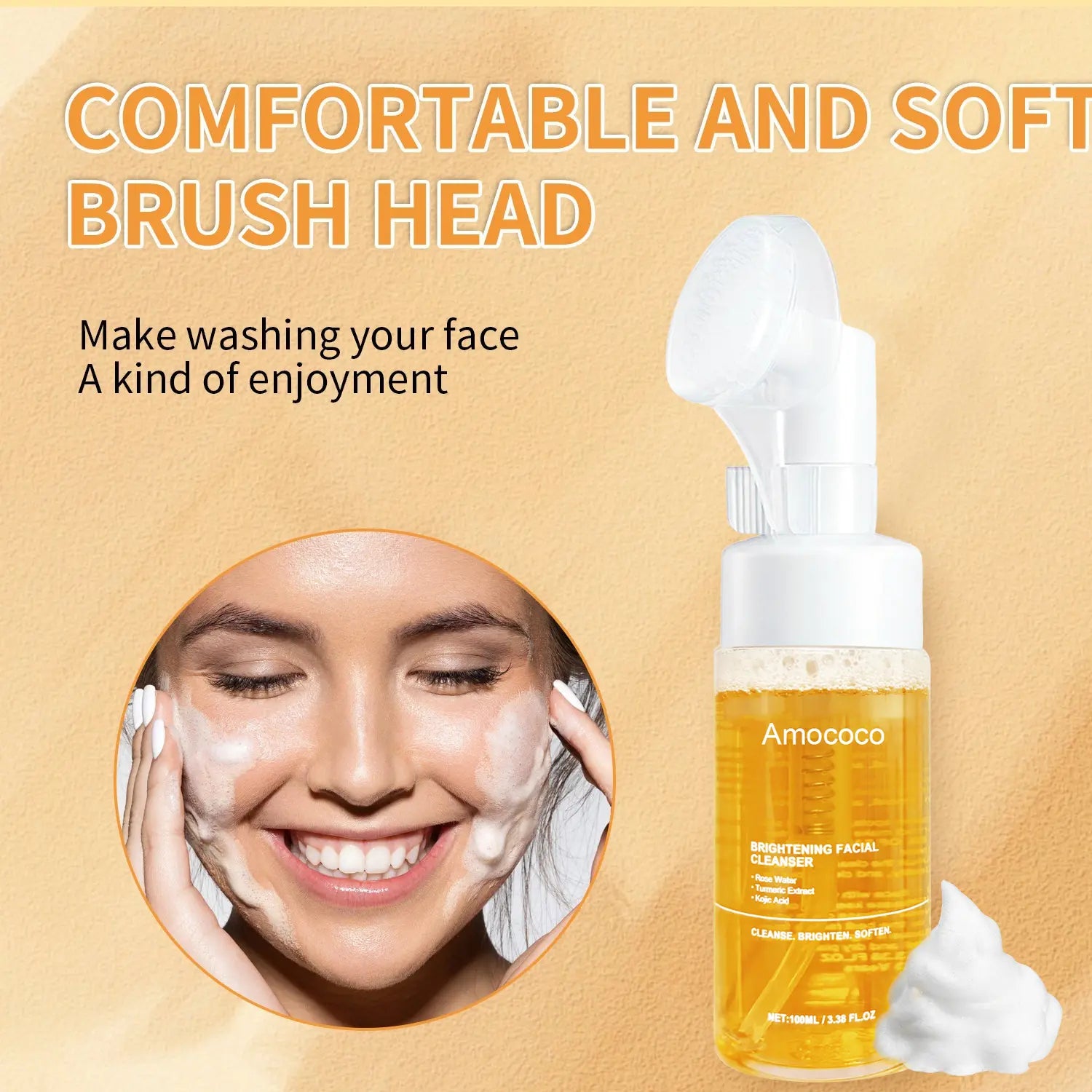 2Pcs Turmeric Brightening Facial Skincarecleanser, Comfort Deep Cleansinghydrating Facial Cleanser, Oily Skin,Gir Shower Products Facial Cleansersfacial Cleansing Facial Wash