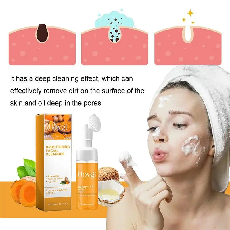 Turmeric Facial Cleanser, Deep Cleansing Facial Cleanser, Moisturizing Facial Cleanser, Improves Skin Texture, Hydrating Formula, Facial Skin Care Product, Facial Wash