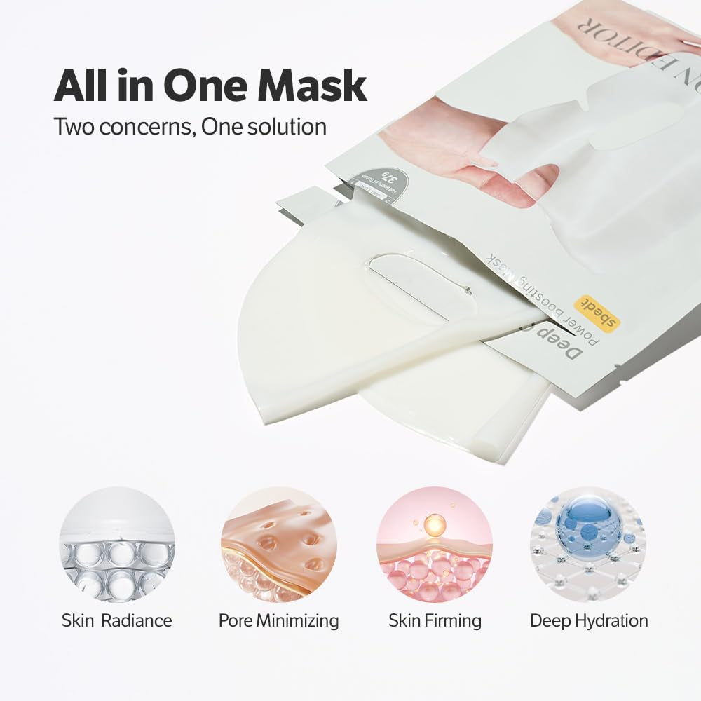 Deep Collagen Overnight Mask Hydrating Mask for Glass Skin, Wrinkle Care, Firming & Pore Refining 2,160,000PPB Collagen + 9 Peptides Korean Skincare, 4Ea, Gifts for Women