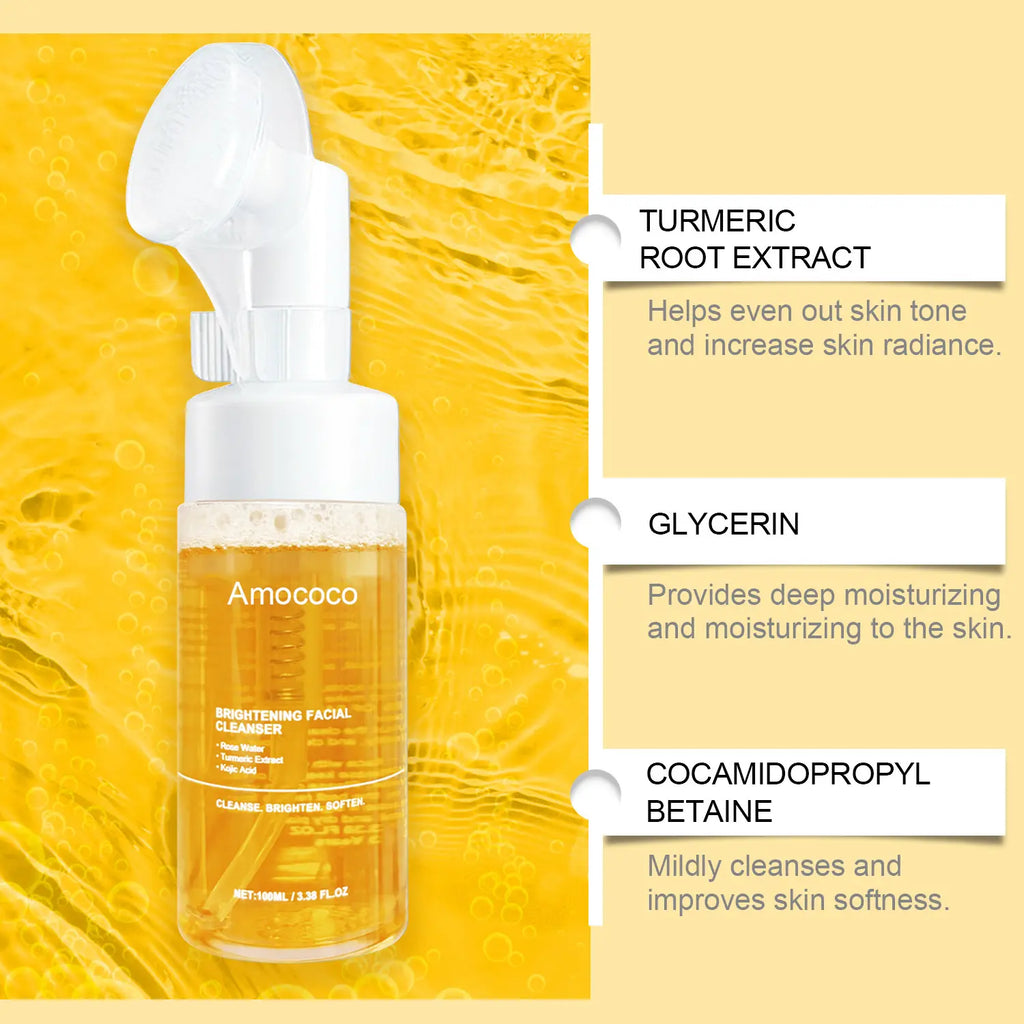 2Pcs Turmeric Brightening Facial Skincarecleanser, Comfort Deep Cleansinghydrating Facial Cleanser, Oily Skin,Gir Shower Products Facial Cleansersfacial Cleansing Facial Wash