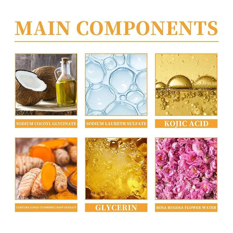 Turmeric Facial Cleanser, Deep Cleansing Facial Cleanser, Moisturizing Facial Cleanser, Improves Skin Texture, Hydrating Formula, Facial Skin Care Product, Facial Wash