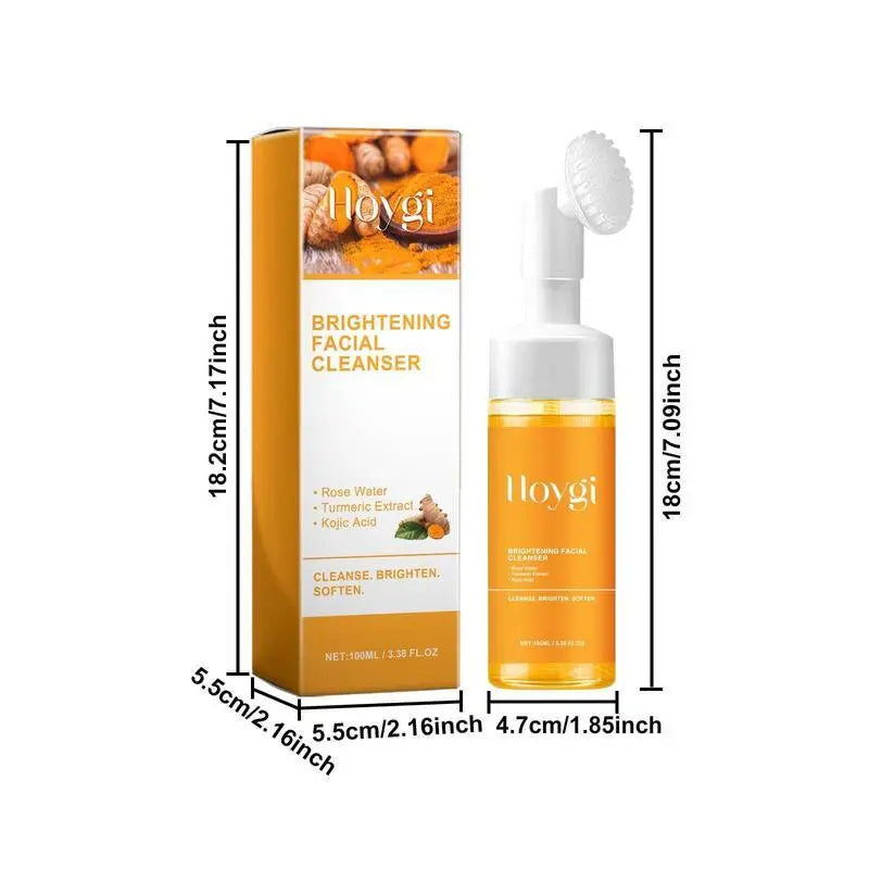 Turmeric Facial Cleanser, Gentle Exfoliating Facial Cleanser, Oil Control Facial Cleanser, Facial Skin Care Product for Women & Men, Cleansing, Facial Wash