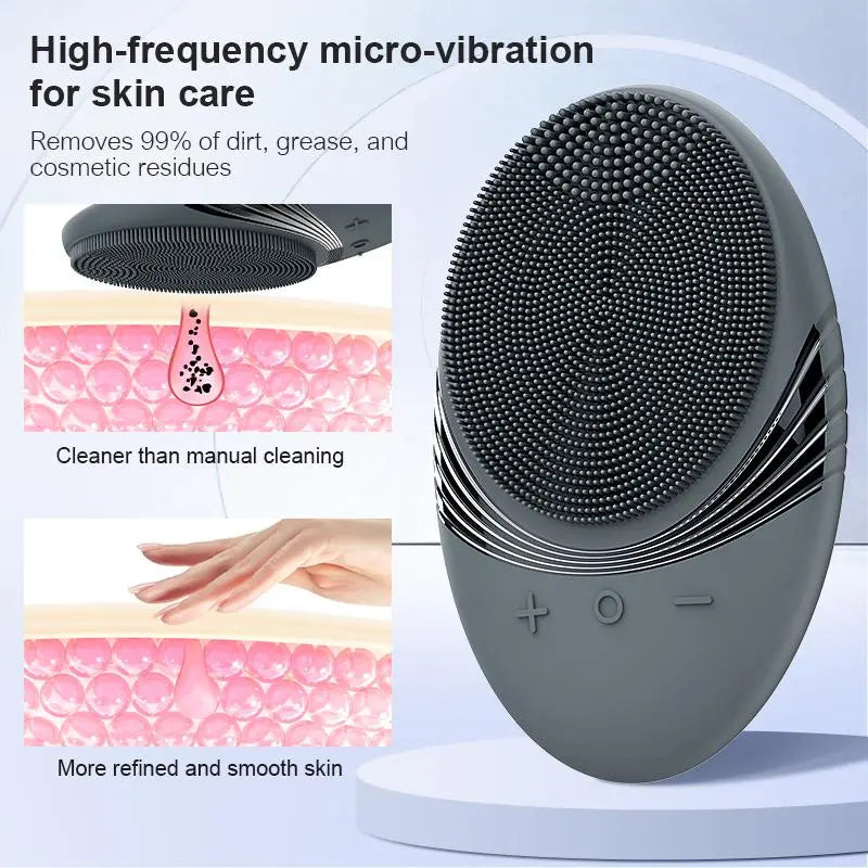 Electric Silicone Facial Cleansing Brush, USB Rechargeable Facial Massager, Facial Skin Care Tool for Men, Facial Cleansing Tools, Facial Cleaning Tool, Personal Care Appliances