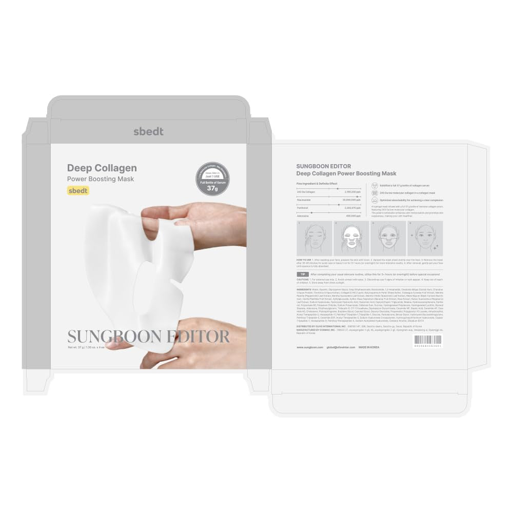 Deep Collagen Overnight Mask Hydrating Mask for Glass Skin, Wrinkle Care, Firming & Pore Refining 2,160,000PPB Collagen + 9 Peptides Korean Skincare, 4Ea, Gifts for Women