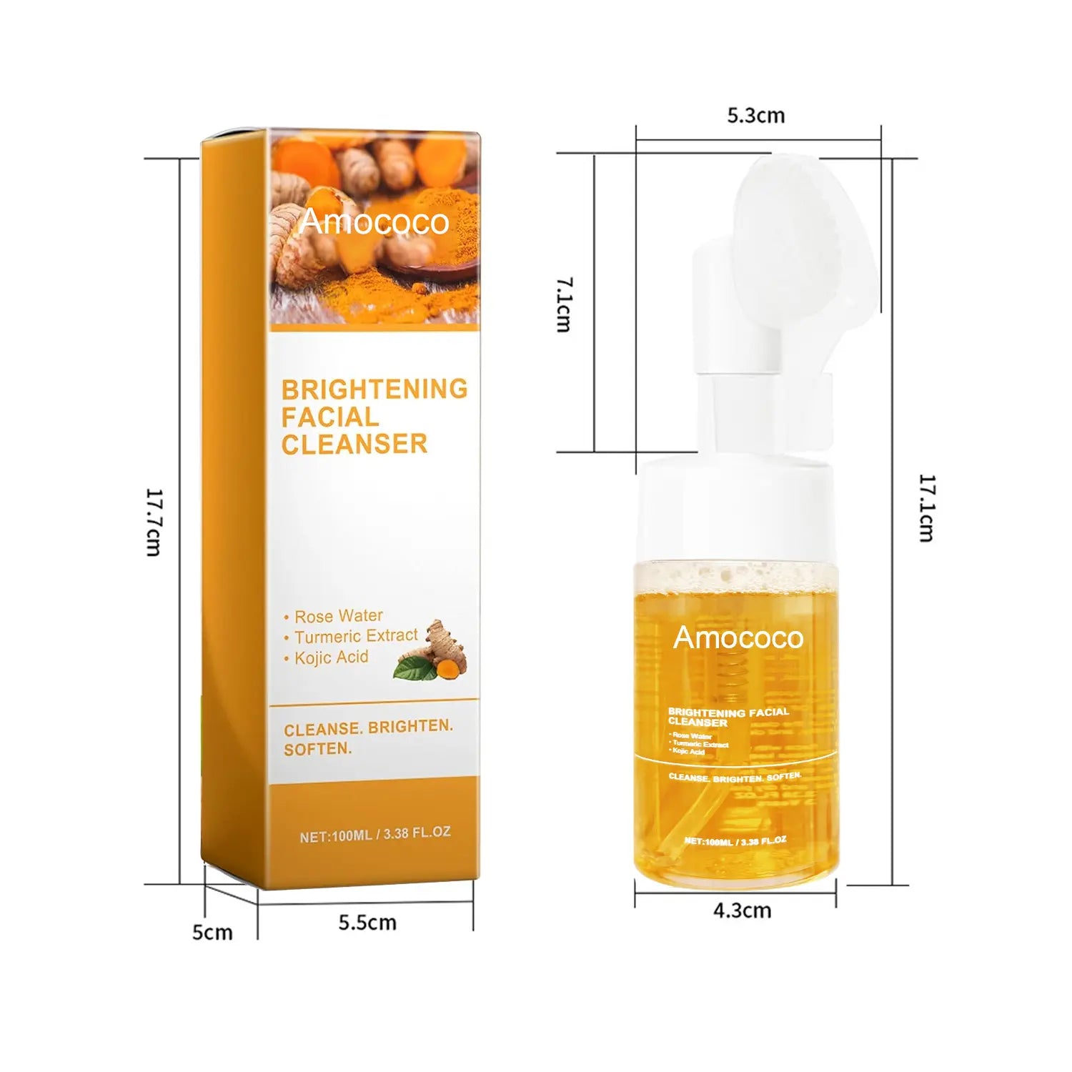 2Pcs Turmeric Brightening Facial Skincarecleanser, Comfort Deep Cleansinghydrating Facial Cleanser, Oily Skin,Gir Shower Products Facial Cleansersfacial Cleansing Facial Wash