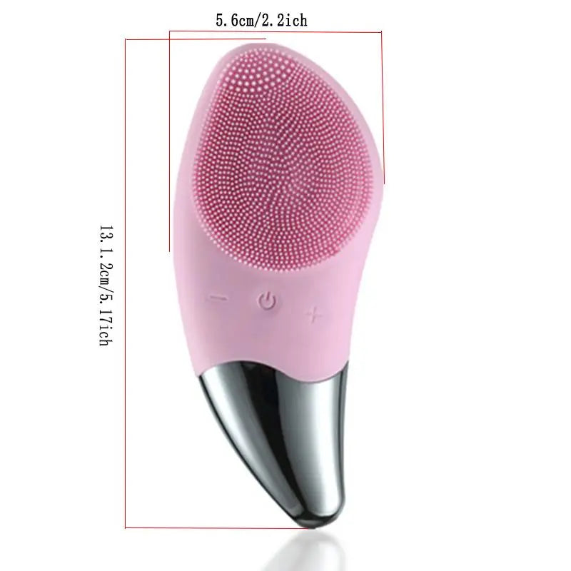 Rechargeable Silicone Skincare Facial Cleansing Brush, Smart Facial Cleaner Brush, Portable Electric Facial Scrubber, Facial Skin Care Tool for Women & Men, Comfort Facial Beauty Tool